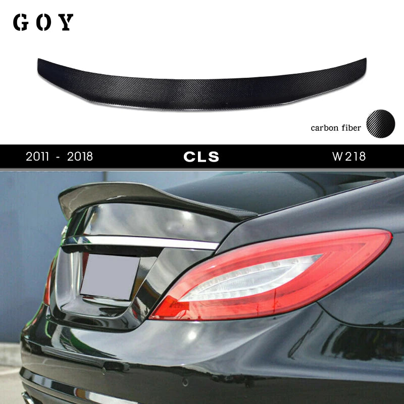 W218 Carbon Fiber Rear Deck Spoiler Boot Wing for 2011 - 2018 Mercedes CLS Class 4-Door Coupe C218 CLS220 CLS250 CLS300 CLS350 CLS400 CSL500 CLS63 AMG