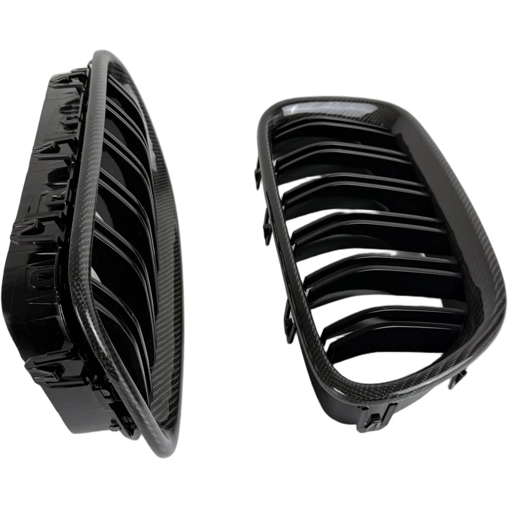 F10 Grille, Real Carbon Fiber Framed Bumper Grill for 2010 - 2016 BMW 5 Series F10 Sedan F11 Estate 520i 528i 530i 535i & M5