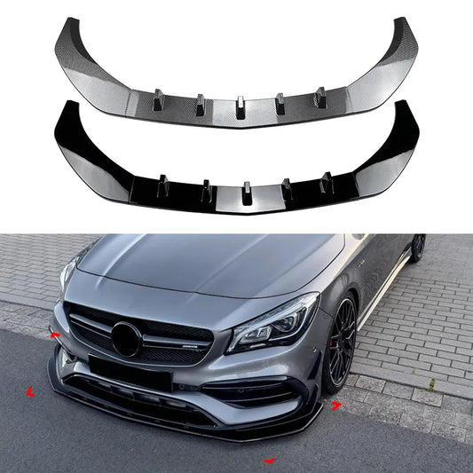 C117 Auto Front Bumper Lip for Mercedes Benz CLA Class CLA200 260 CLA45 AMG 2016-2019 Body Kit Guards Car Styling Accessories