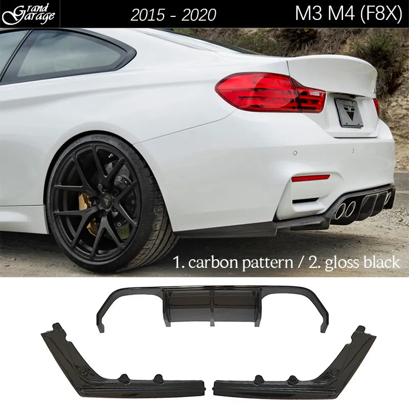 F82 M4 Carbon Fiber Style Gloss Black Rear Bumper Diffuser Spoiler for BMW 2015 - 2020 M3 F80 M4 F82 Coupee F83 Cabriolet