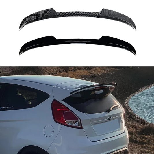 Rear Trunk Spoiler Wing Lip Carbon Fiber for Ford Fiesta ST-Line MK6 MK6.5 2008-2017 Top Wings ABS Black Car Tuning Accessories