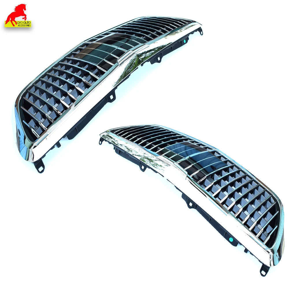 W222 Front Bumper Grille Chrome Grill High Glossy Grills for Mercedes S Class 4-Door Sedan Pullman V222 2014-2019 S350 S500 S600