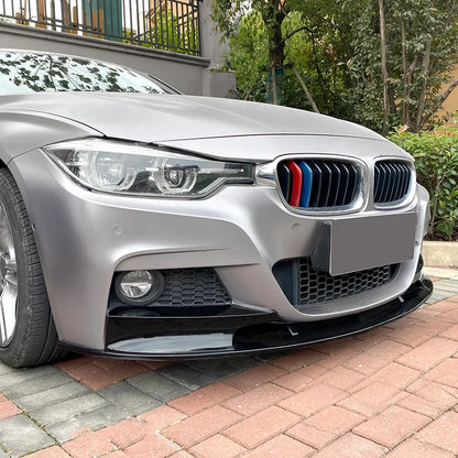 Car Front Bumper Lip Splitter Diffuser Lip Body Kit Spoiler Bumper For BMW 3 Series F30 F31 M-Tech 320i 2013-2019 Black Tuning