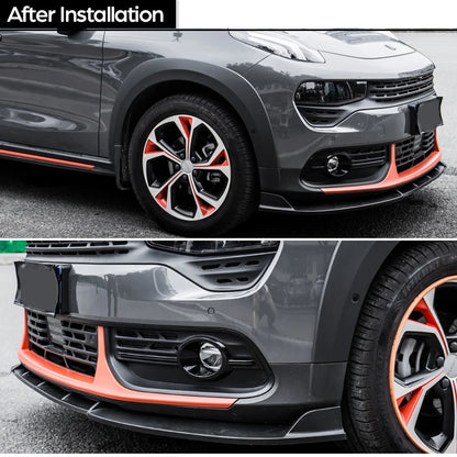 Carbon Fiber Printing Gloss Black Front Bumper Lip Spoiler Protector for Lynk & Co 02 CC11 2018 - 2024 SUV (Not for Hatchback)