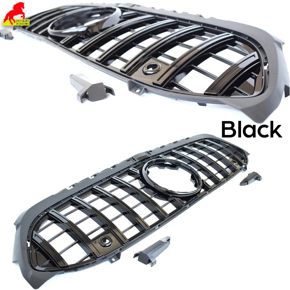 Car Front Bumper Racing Grille Black for Mercedes A Class W177 Hatch V177 Saloon 2019-2023 A180 A200 A250 A35 Except for A45 AMG