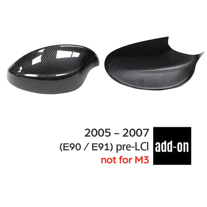 For BMW 1 & 3 Series E8X E9X E87 E82 E81 E88 E90 E91 E92 E93 Pre-LCI & LCI Rear View Side Mirror Cover Carbon Fiber Accessories