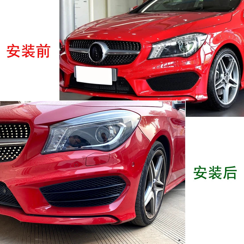 2 Pcs Front Bumper Lower Grille Canards Splitter for Mercedes Benz CLA Class C117 CLA200 220 CLA45 2013-2015 AMG Car Accessories