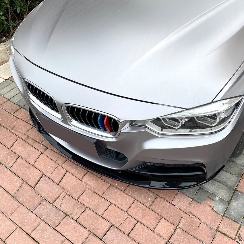 Car Front Bumper Lip Canards Body Kit for BMW 3 Series F30 F31 M-Tech 320i 2013-2019 Carbon Look Splitter Diffuser Accessories