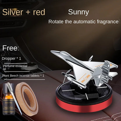 Solar Car Air Freshener Fighter Fragrance Auto Helicopter Modeling Decoration Interior Accessories Rotating Perfume Diffuser