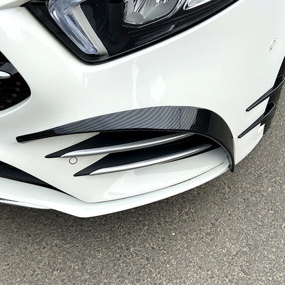 Air Trim Lip Splitters Fog Lamp Cover Trim Stickers for Mercedes A Class W177 A180 A200 A250 A45 Sports Front Bumper 2019 - 2024