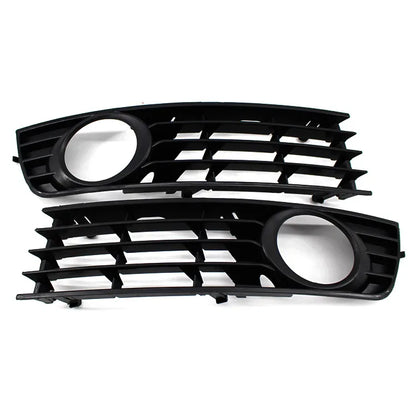 2pcs Front Bumper Fog Light Grill Cover Glossy Black Frame for Audi A4 B6 2001-2005 Front Bumper Grille ABS Plastic Car Styling