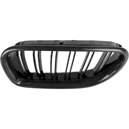 Real Carbon Fiber Framed Black Bumper Grill for 2011 - 2018 BMW 6 Series F12 Cabrio F13 Coupe F06 Gran Coupe & M6
