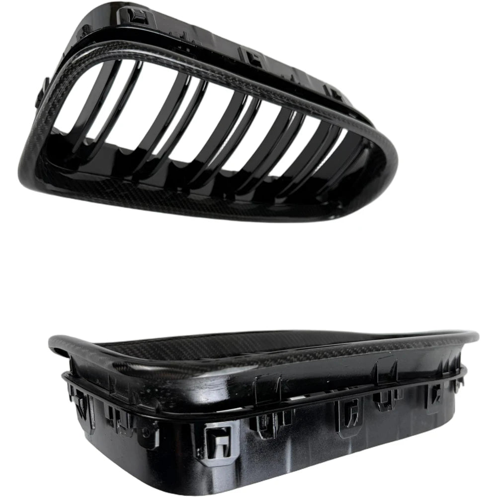 Real Carbon Fiber Framed Black Bumper Grill for 2011 - 2018 BMW 6 Series F12 Cabrio F13 Coupe F06 Gran Coupe & M6
