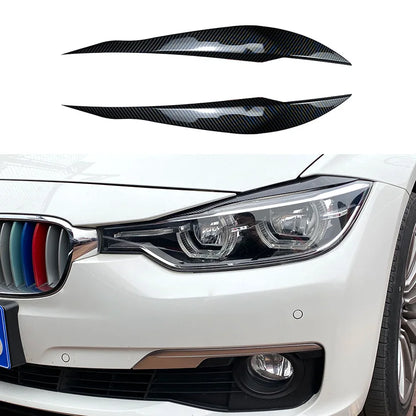 2 Pcs Car Front Headlight Eyelid Eyebrows Trims for BMW 3 Series F30 Sedan F31 Wagon 2011-2018 Angle Eye Stickers Accessories