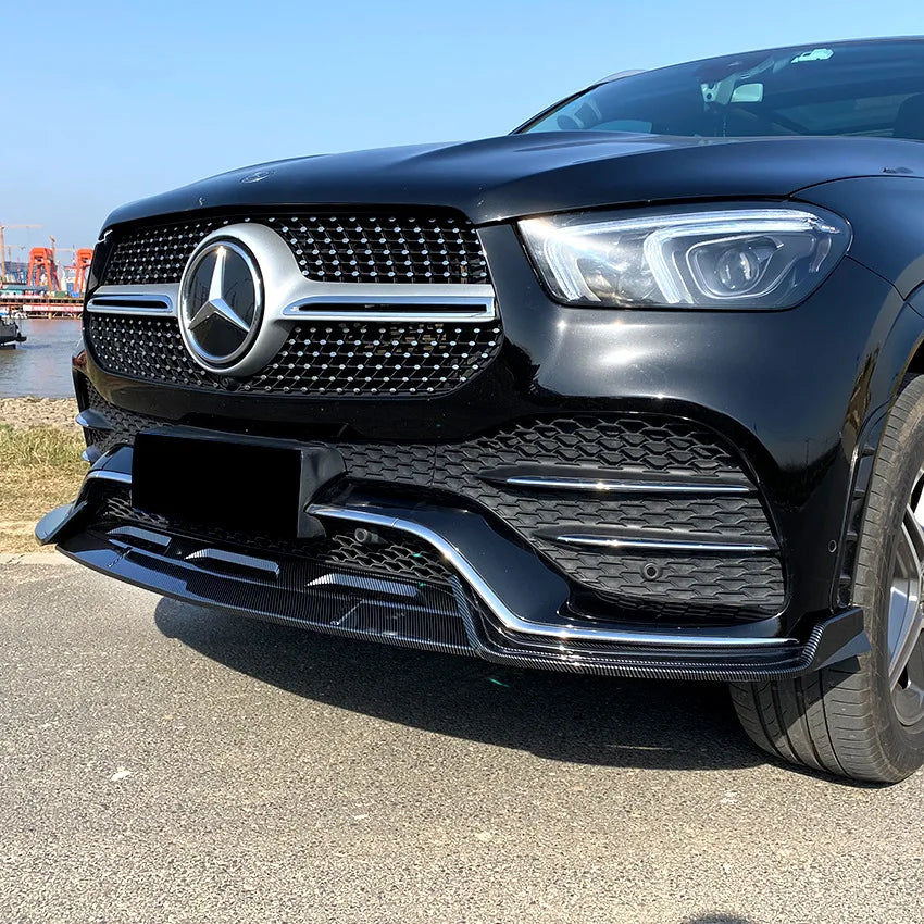 Car Front Lower Bumper Lip Spoiler for Mercedes Benz GLE Class W167 C167 GLE350 GLE450 GLE53 AMG Black Splitter Diffuser Styling