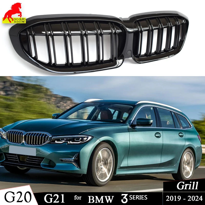 Car Front Numper Kidney Grilles Racing Grill for BMW 2019 - 2024 3 Series G20 4-Door Sedan G21 5-Door Estate 320i 325i 330d 335d