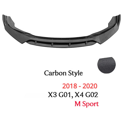 4PCS Black Front Lower Bumper Lip Chin Spoiler Fit for BMW 2018 - 2020 X3 G01 X4 G02 M Sport sDrive18d sDrive20d sDrive30d M40d