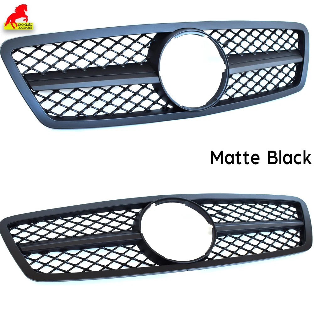 Car Grille Black GT Front Bumper Grill for 2000-2006 Mercedes C Class Saloon W203 Tourer S203 C180 C200 C230 C240 C280 C320 C350