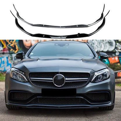 5 Pcs Glossy Black Front Bumper Lip Trim Canards for Mercedes Benz C Class W205 C205 S205 C63 AMG 2015-2022 Splitter Car Styling