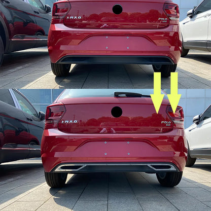 3Pcs Black Rear Bumper Diffuser Lip Spoile For Volkswagen for VW Polo MK6 Polo Plus 2018+ Air Outlet Exhaust Strip Cover Trim