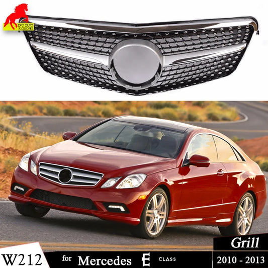 Diamond Grill Front Bumper Grille for Mercedes E Class Sedan W212 Tourer S212 2010 - 2013 E200 E300 E250 Not for E63 Car Grills