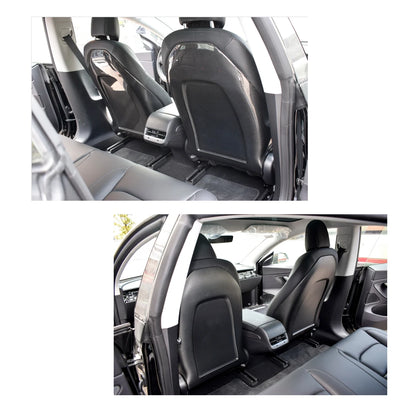 1 Pair Prepreg Dry Carbon 3*3 3K CF Carbon Fiber Rear Seat Cover Trim Shells for Tesla Model S Model 3 Model X Model Y