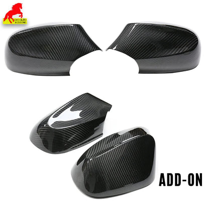 2Pcs Real Carbon Fiber Rear View Mirror Covers Shell for BMW 1 Series 2004 - 2013 E87 E81 Hatchback, E82 Coupe, E88 Convertible