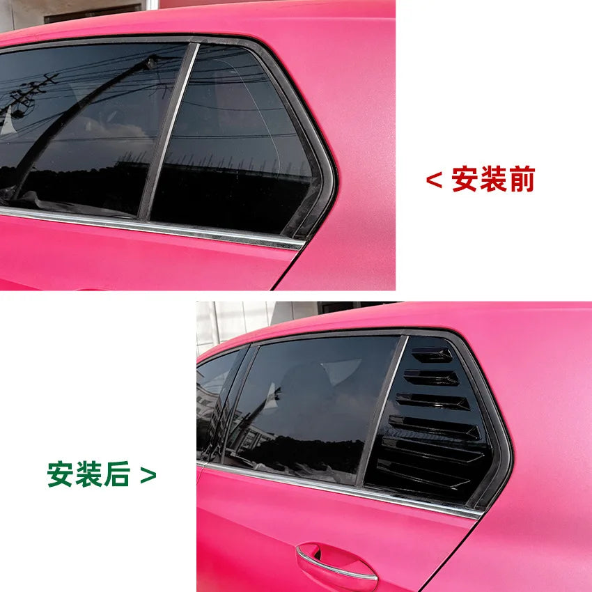 Glossy Black For VW Volkswagen Golf 8 MK8 2020+ Rear Window Louver Shutter Side Vent Quarter Cover Trim Sticker Car Accessories