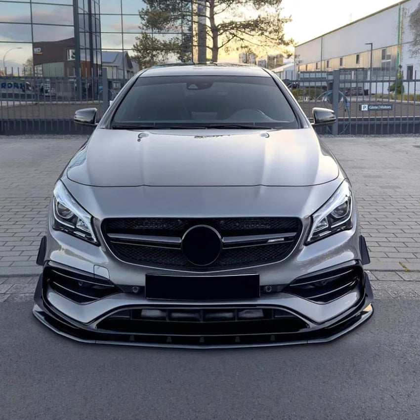 C117 Auto Front Bumper Lip for Mercedes Benz CLA Class CLA200 260 CLA45 AMG 2016-2019 Body Kit Guards Car Styling Accessories