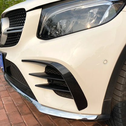 Car Front Canards Bumper Splitter Spoiler for Mercedes Benz GLC Class X253 2016-2019 GLC260 300 GLC43 AMG Mesh Grill Strip Trim