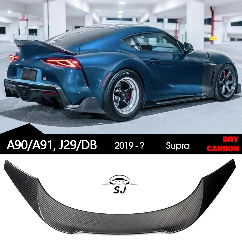 3*3 3K Dry Carbon Press-molding Prepreg Carbon Fiber Rear Lid Spoiler for Toyota Supra A90 A91 J29/DB 2018+