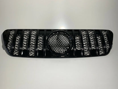 ABS Black Silver Replacement Front Bumper Radiator Diamonds Grille Grill for Mercedes Benz ML W163 1998-2004 GT Racing Grills