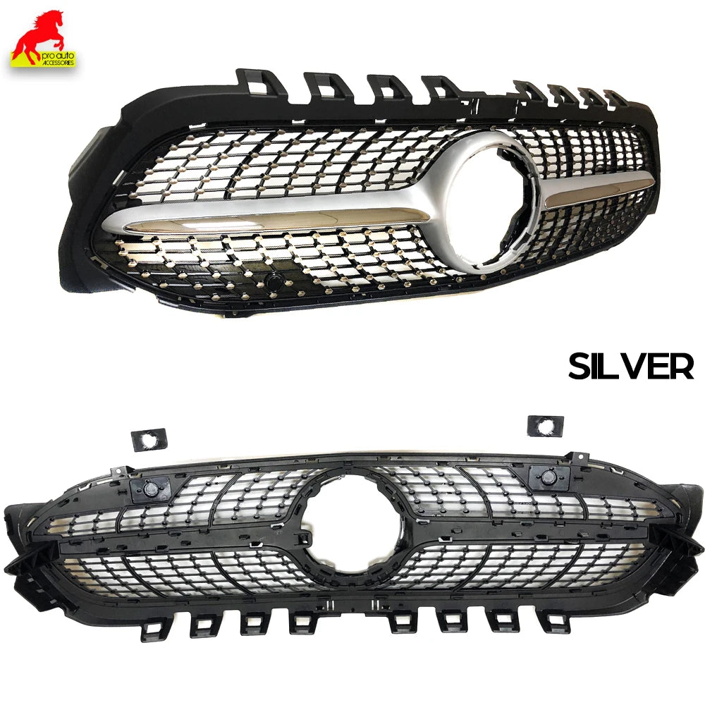 Car Front Bumper Racing Grille Diamond Grill for Mercedes Benz A-Class Hatchback W177 Sedan V177 2019-2025 A 200 A 250 A 35 AMG