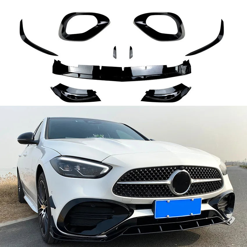 Car Front Bumper Body Spoiler Lip Diffuser Splitter Fins For Mercedes Benz C Class W206 C200 C260 2022+ AMG Side Air Vent Trim