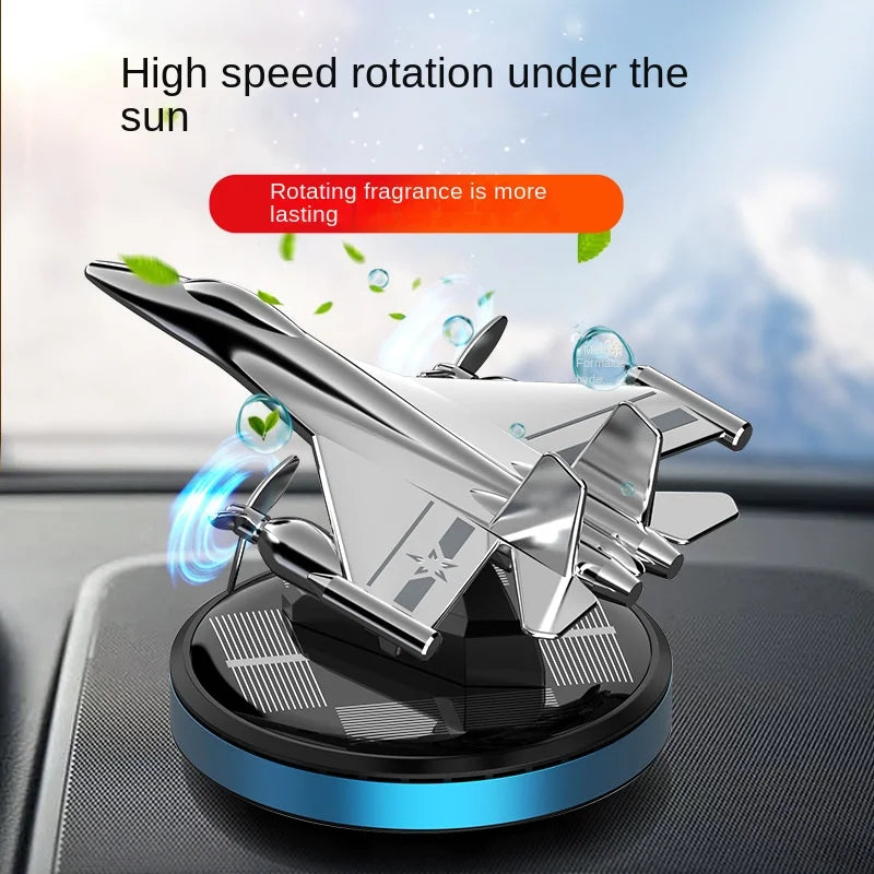 Solar Car Air Freshener Fighter Fragrance Auto Helicopter Modeling Decoration Interior Accessories Rotating Perfume Diffuser