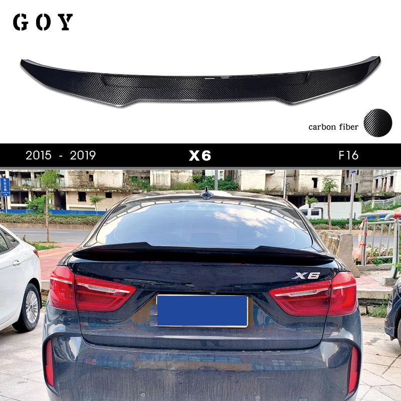 X6M PSM 3*3 3K Twill Carbon Fiber Rear Deck Spoiler Boot Wing for 2015 - 2019 BMW X6 F16 X6M F86