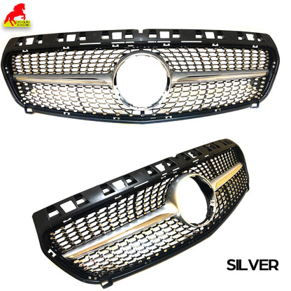 W176  Front Bumper Racing Grille Diamond for Mercedes Benz A Class Pre-facelift W176 2013 - 2015 A180 A200 A220 A250 Car Grills