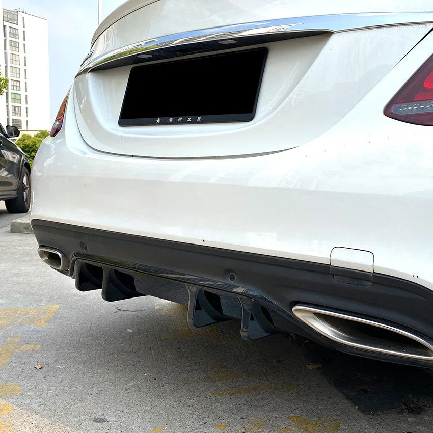 Rear Bumper Diffuser Side Splitters For Mercedes Benz C Class W205 C200 C260 AMG Line 2019-2021 Car Black Spoiler Canards Fins