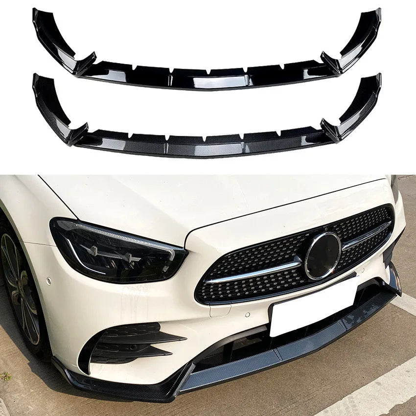 Front Bumper Lip Spoiler Splitter Body Kit Guards for Mercedes Benz E Class W213 2021+ E260 E300 AMG Carbon Fiber Car Accessory