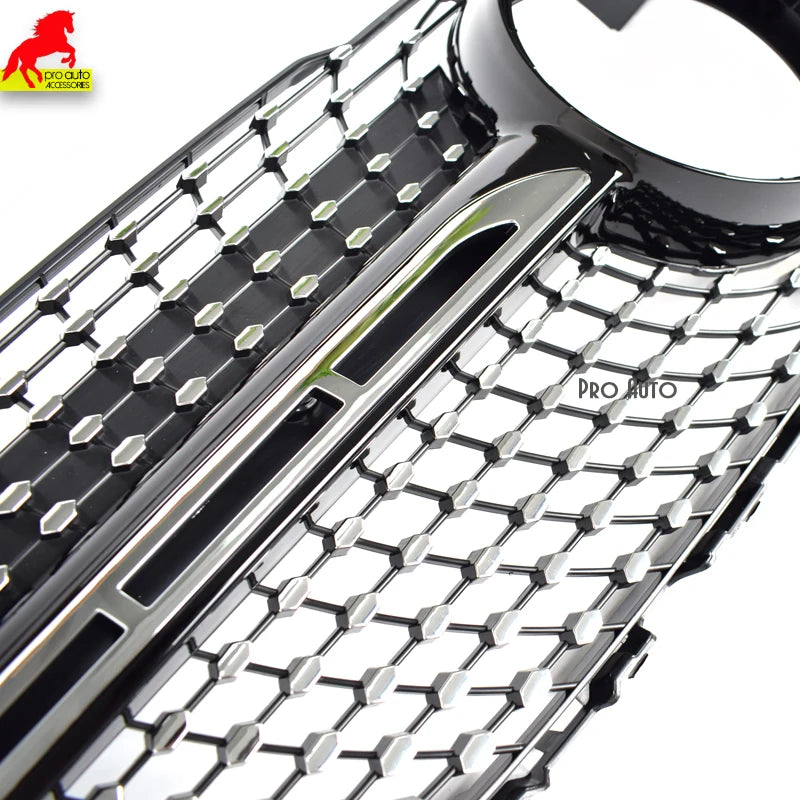 X204 GT Grilles Front Bumper Grill Mesh for Mercedes GLK Class 2012 - 2015 Diamond Black Silver Car Replacement Hood Mesh Grid