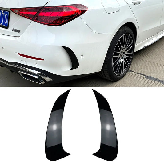 2PCS Rear Bumper Splitters For Mercedes Benz C Class  W206 C200 C260 C300 2022+ AMG Air Vent Trim Spoiler Canards Splitter Lip