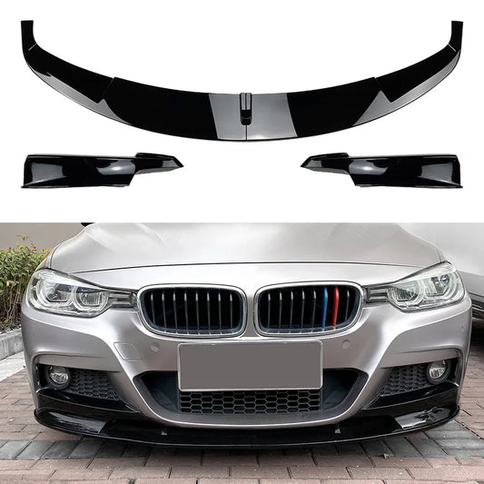 Car Front Bumper Lip Splitter Diffuser Lip Body Kit Spoiler Bumper For BMW 3 Series F30 F31 M-Tech 320i 2013-2019 Black Tuning