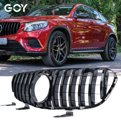 Black Silver Replacement Front Bumper GTR Grille Fit For Mercedes GLC Class X253 SUV C253 Coupe 2015 - 2019