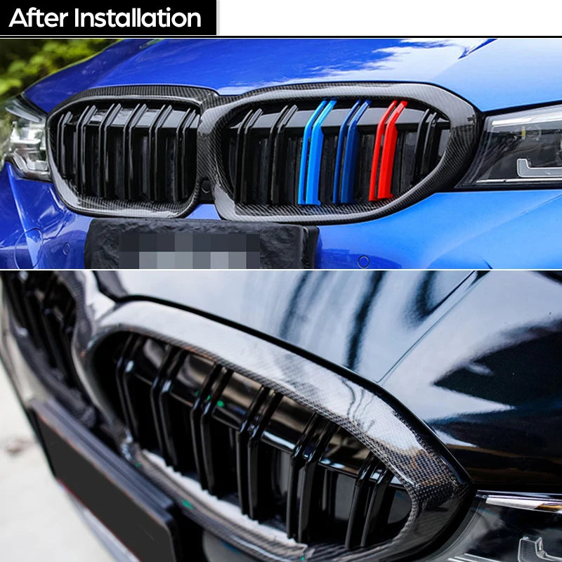 3*3 3K Twill Carbon Fiber Front Racing Grille Radiator Grill for BMW 2019 - Apr 2020 3 Series 4-Door Sedan G20 5-Door G21 Wagon