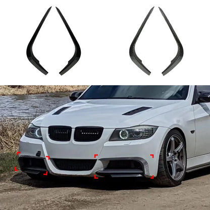 2 PCS Car Stickers Front Bumper Side Canards Decoration for BMW 3 Series E90 E91 M Sport Pre-LCL 2005-2008 Splitter Accessories