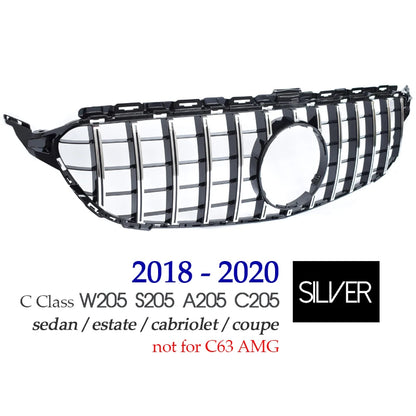 Panamericana Grille GTR Type Grill For Mercedes C Class W205 Sedan S205 Estate A205 Cabrio C205 Coupe 2015 - 2020 C180 C200 C300