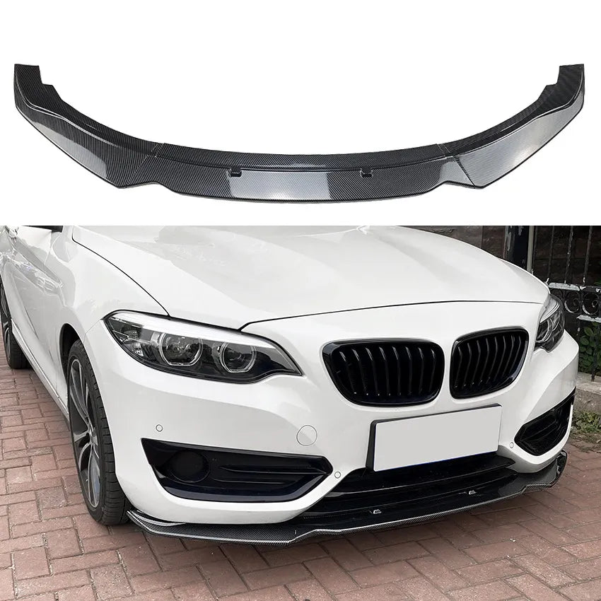 Front Bumper Lip Spoiler Body Kit For BMW 2 Series F22 220i 225i 228i 2014-2019 Splitter Car Accessories Glossy Black Styling