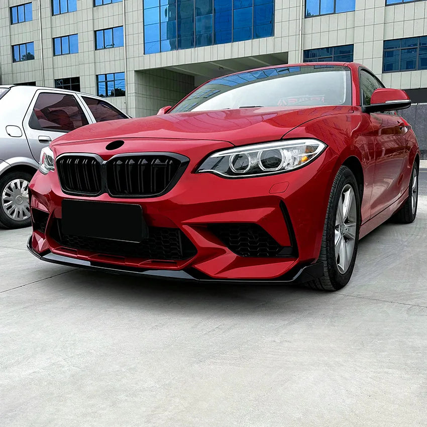 For BMW 2 Series F87 M2 CS Style 2016-2021 Front Bumper Lip Carbon Fiber Spoiler Body Kit Diffuser Splitter Car Accessories