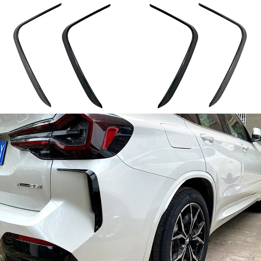 Car Rear Bumper Lip Spoiler Side Wing Air Wind Knife Cover Stickers For BMW X3 G01 LCL M Pack 2022+ Splitter Protector Guard