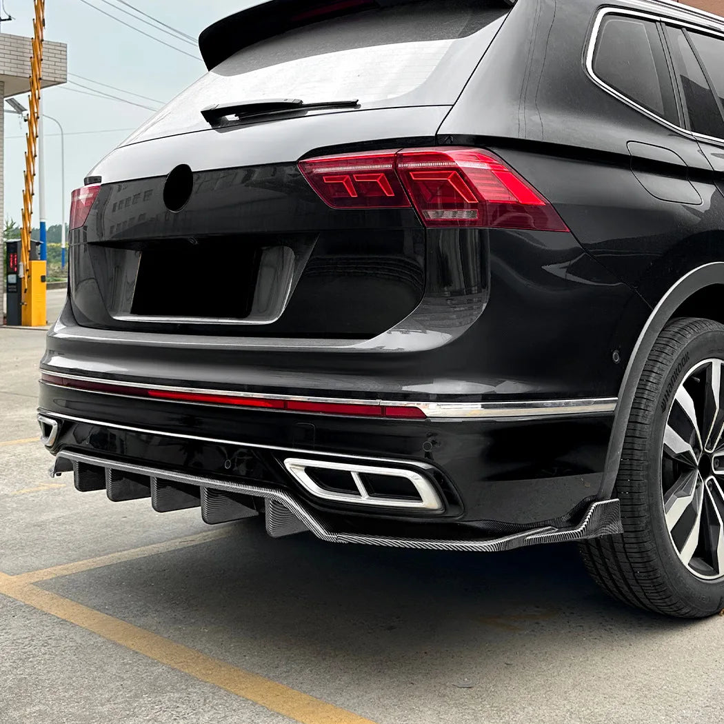 Rear Bumper Lip Spoiler Diffuser for Volkswagen VW Tiguan MK2 Rline 2021-2023 Glossy Black Splitter Body Kits Car Accessories